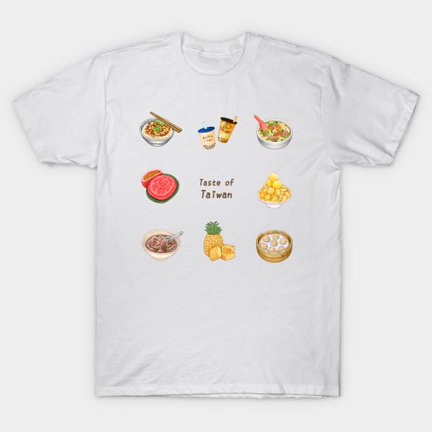 Taiwanese Food Illustration T-Shirt by Rose Chiu Food Illustration